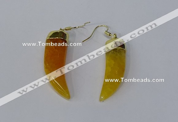 NGE227 10*40mm - 12*45mm oxhorn agate gemstone earrings wholesale