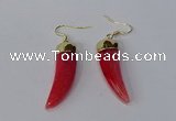 NGE229 10*40mm - 12*45mm oxhorn agate gemstone earrings wholesale