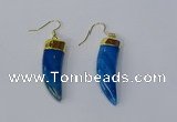 NGE230 10*40mm - 12*45mm oxhorn agate gemstone earrings wholesale
