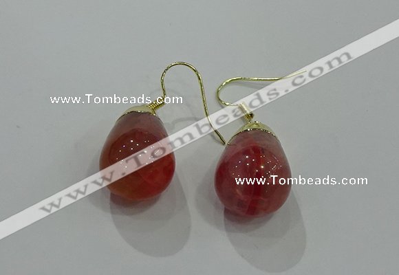 NGE236 15*20mm teardrop agate gemstone earrings wholesale