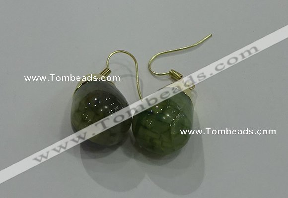 NGE238 15*20mm teardrop agate gemstone earrings wholesale