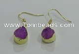 NGE244 10*12mm teardrop druzy agate gemstone earrings wholesale