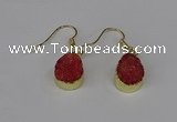 NGE245 10*12mm teardrop druzy agate gemstone earrings wholesale