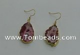 NGE260 13*18mm - 15*20mm freeform druzy agate earrings