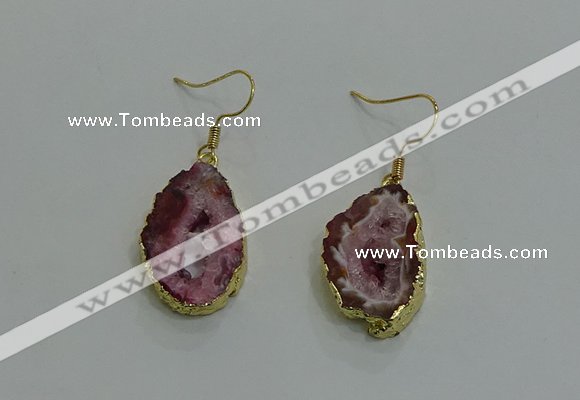 NGE260 13*18mm - 15*20mm freeform druzy agate earrings