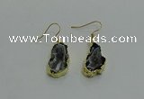 NGE263 13*18mm - 15*20mm freeform druzy agate earrings