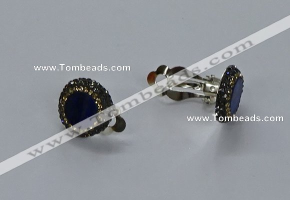 NGE282 15mm - 16mm coin lapis lazuli gemstone earrings wholeasle