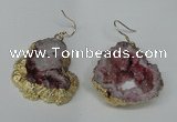 NGE30 30*35mm - 35*40mm freeform plated druzy agate earrings