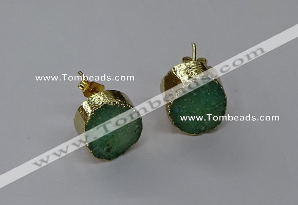 NGE317 12mm - 14mm freeform druzy agate earrings wholesale