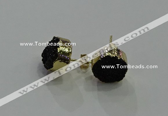 NGE319 12mm - 14mm freeform druzy agate earrings wholesale