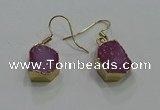 NGE323 10*14mm - 12*16mm freeform druzy agate gemstone earrings