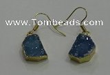 NGE324 10*14mm - 12*16mm freeform druzy agate gemstone earrings