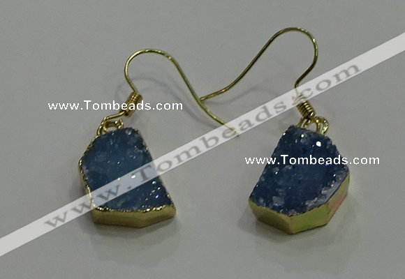 NGE324 10*14mm - 12*16mm freeform druzy agate gemstone earrings