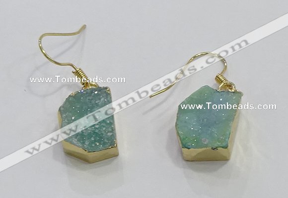 NGE325 10*14mm - 12*16mm freeform druzy agate gemstone earrings