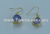 NGE332 9mm - 11mm freeform druzy agate earrings wholesale