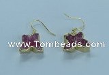 NGE356 10*14mm - 12*16mm butterfly druzy agate earrings wholesale