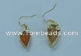 NGE381 9*18mm - 10*20mm arrowhead druzy agate earrings wholesale