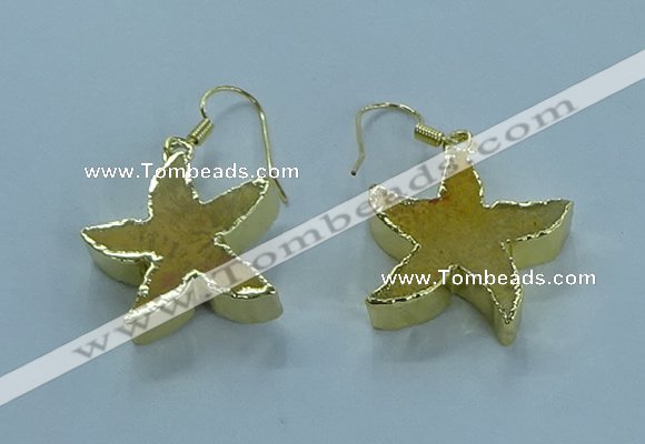 NGE390 20mm - 22mm starfish druzy agate earrings wholesale