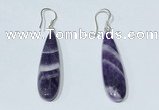 NGE410 10*35mm flat teardrop dogtooth amethyst earrings