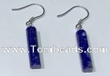 NGE411 5*18mm tube lapis lazuli earrings wholesale