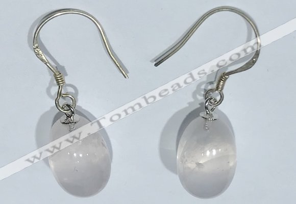 NGE416 10*14mm teardrop rose quartz earrings wholesale