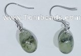 NGE420 10*14mm teardrop green rutilated quartz earrings earrings wholesale