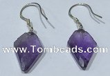 NGE423 11*16mm arrowhead-shaped amethyst earrings wholesale