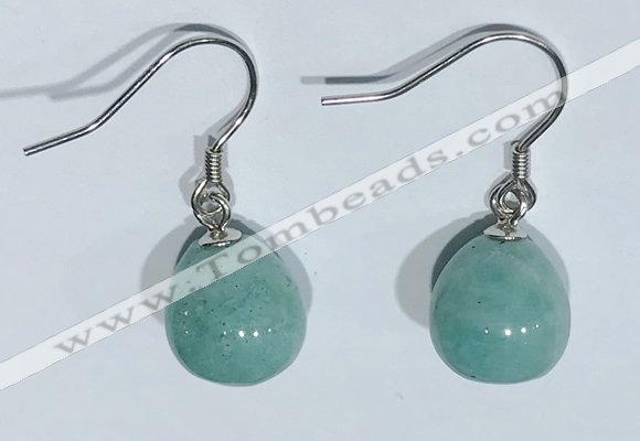 NGE427 10*10mm teardrop amazonite earrings wholesale