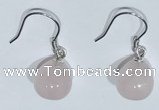 NGE428 10*10mm teardrop rose quartz earrings wholesale