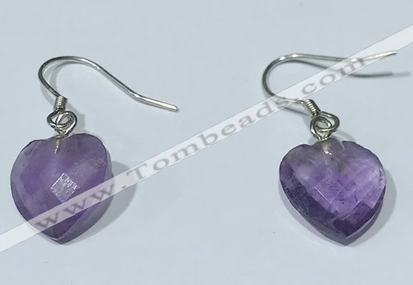 NGE431 10*10mm heart-shaped amethyst earrings wholesale