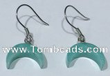 NGE433 10*14mm moon-shaped amazonite earrings wholesale