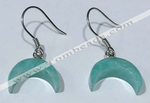 NGE433 10*14mm moon-shaped amazonite earrings wholesale