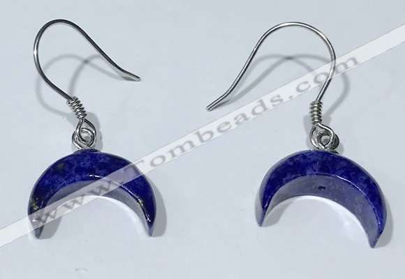 NGE434 10*14mm moon-shaped lapis lazuli earrings wholesale