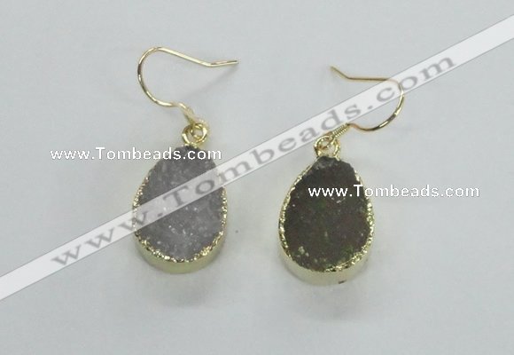 NGE45 12*15mm - 13*18mm teardrop druzy agate earrings