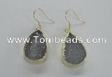 NGE46 15*20mm - 16*22mm teardrop druzy agate earrings