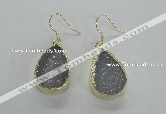 NGE46 15*20mm - 16*22mm teardrop druzy agate earrings