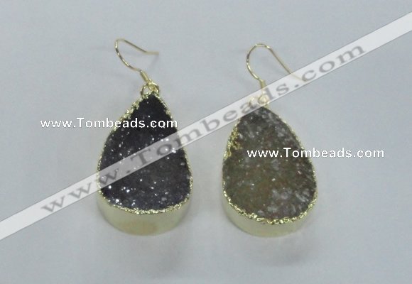 NGE47 20*28mm - 22*30mm teardrop druzy agate earrings