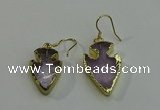 NGE5002 16*20mm - 18*25mm arrowhead amethyst earrings