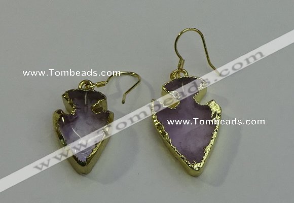 NGE5002 16*20mm - 18*25mm arrowhead amethyst earrings