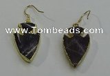 NGE5004 18*25mm - 20*30mm arrowhead amethyst earrings