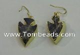 NGE5005 18*25mm - 20*30mm arrowhead labradorite earrings