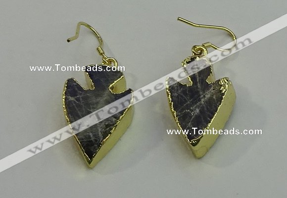 NGE5005 18*25mm - 20*30mm arrowhead labradorite earrings