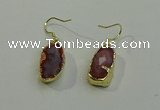 NGE5009 10*22mm - 12*25mm freeform red agate gemstone earrings