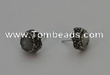 NGE5015 12mm freeform druzy agate gemstone earrings wholesale