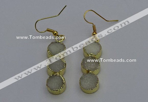 NGE5040 10*30mm - 10*32mm druzy agate gemstone earrings wholesale