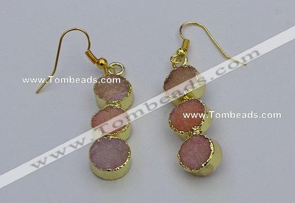 NGE5042 10*30mm - 10*32mm druzy agate gemstone earrings wholesale