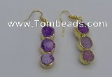 NGE5043 10*30mm - 10*32mm druzy agate gemstone earrings wholesale