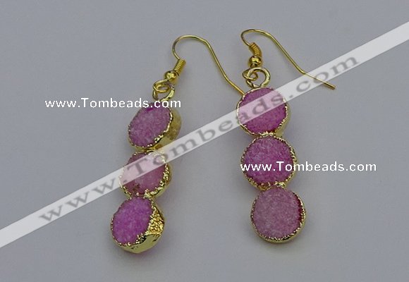 NGE5044 10*30mm - 10*32mm druzy agate gemstone earrings wholesale