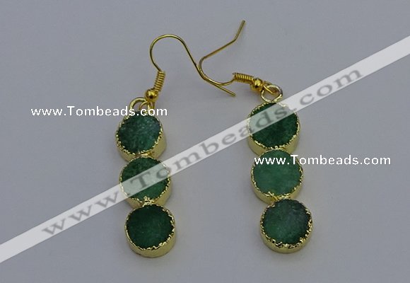 NGE5046 10*30mm - 10*32mm druzy agate gemstone earrings wholesale