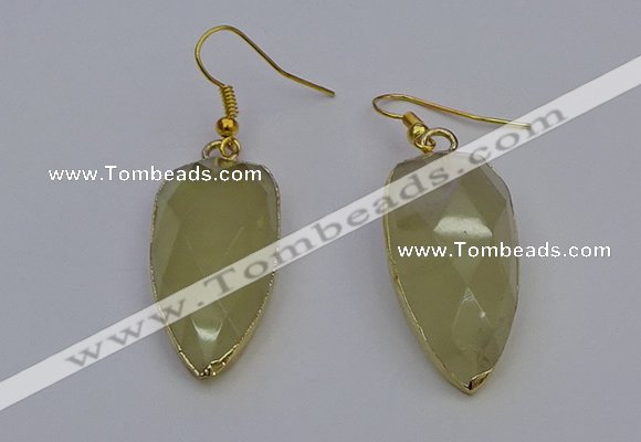 NGE5057 12*35mm - 15*40mm arrowhead lemon quartz pendants